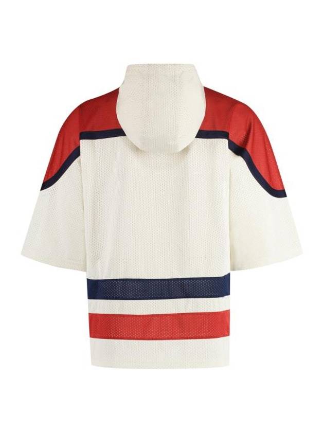 GG Perforated Hoodie White Red - GUCCI - BALAAN 4