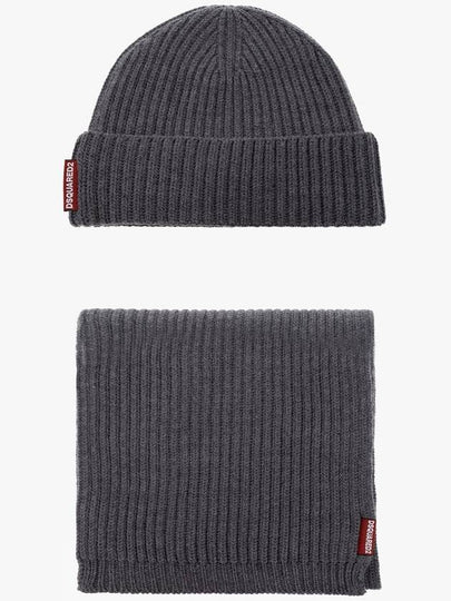 Knit Wool Scarf and Beanie Set KNM006501W06757 - DSQUARED2 - BALAAN 2