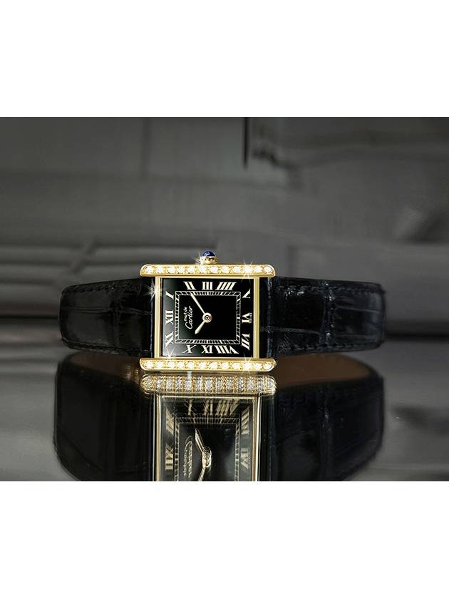 Must Tank Black Roman Dial Women s Quartz Watch - CARTIER - BALAAN 8