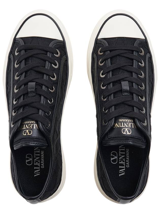 Toile Iconographe Low Top Sneakers Black - VALENTINO - BALAAN 7