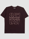 UNISEX S B N L Lettering Short Sleeve T Shirt BURGUNDY - KLOR - BALAAN 1