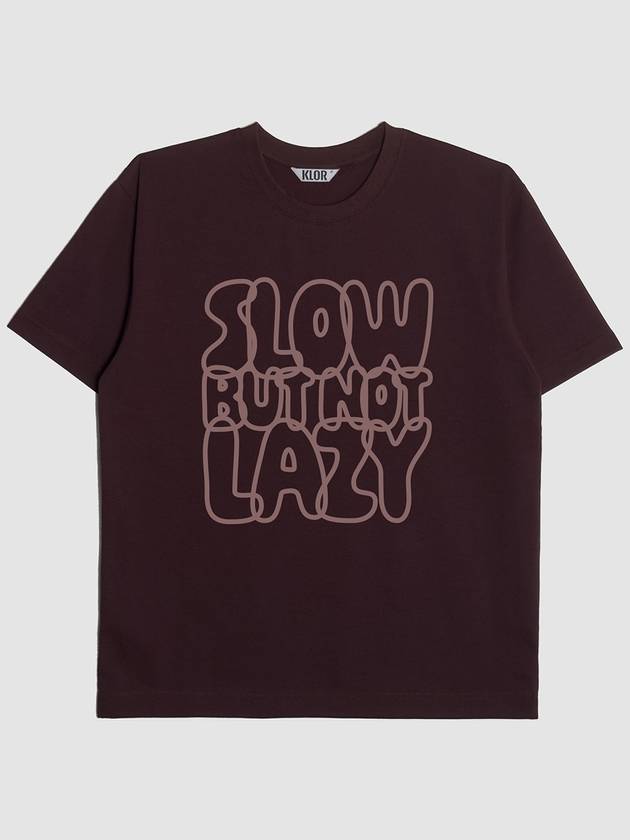 S.B.N.L Lettering Short Sleeve T-Shirt Burgundy - KLOR - BALAAN 1