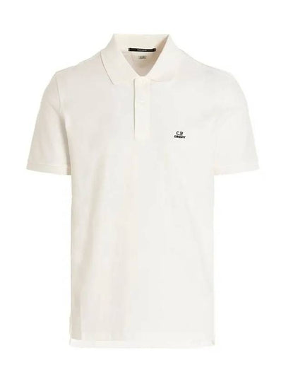 Logo Patch Polo Shirt White - CP COMPANY - BALAAN 2