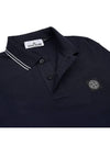 Stretch Cotton Pique Short Sleeve Polo Shirt Navy - STONE ISLAND - BALAAN 4