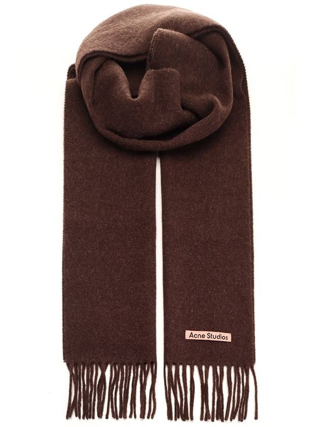 Wool Fringe Muffler Brown Melange - ACNE STUDIOS - BALAAN 2