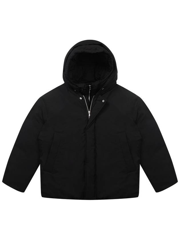 Men's Detachable Goose Down Hooded Jumper Black - SOLEW - BALAAN 2