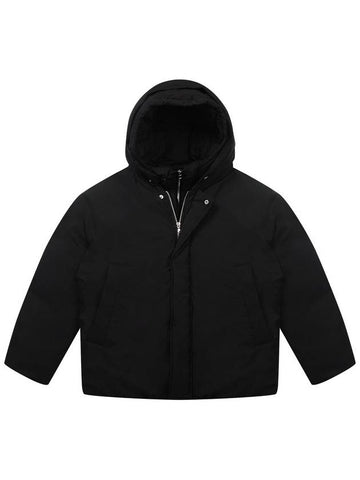 Men's Detachable Goose Down Hooded Jumper Black - SOLEW - BALAAN 1