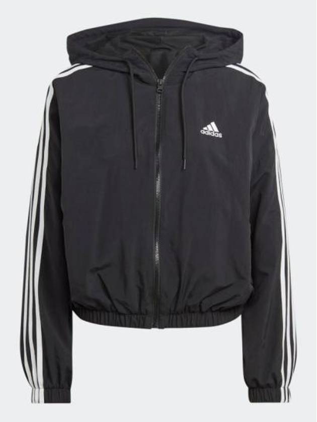 Essentials 3S Woven Windbreaker Black - ADIDAS - BALAAN 2