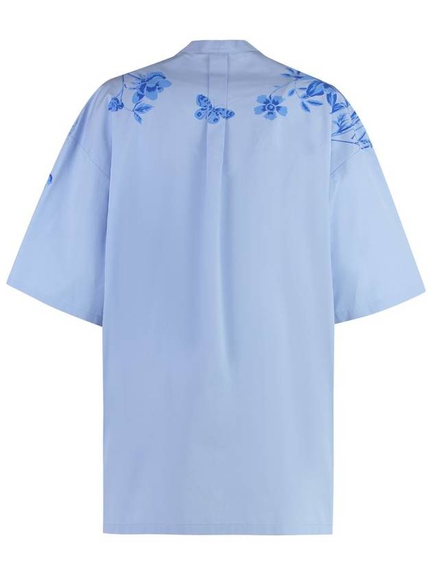 Poplin Horsebit Cotton Short Dress Light Blue - GUCCI - BALAAN 3