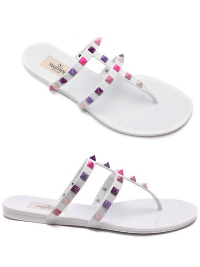 Women's Rockstud Flip Flops White - VALENTINO - BALAAN 2