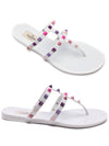 Women's Rockstud Flip Flops White - VALENTINO - BALAAN 3