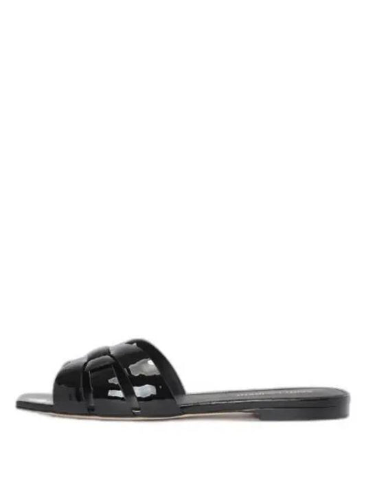 Tribute Patent Leather Mules Black - SAINT LAURENT - BALAAN 2