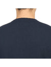 Logo Patch Crew Neck Cotton Nylon Knit Top Navy - STONE ISLAND - BALAAN 8