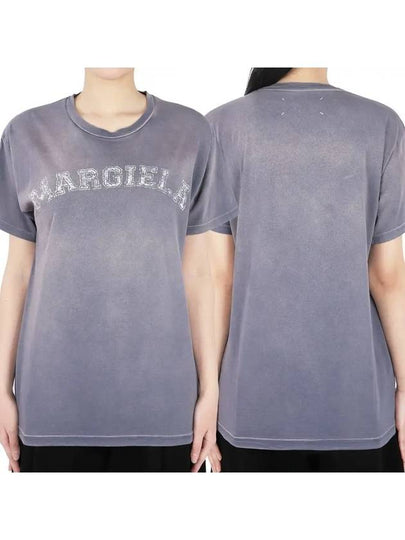 Logo Cotton Jersey Short Sleeve T-Shirt Lilac - MAISON MARGIELA - BALAAN 2