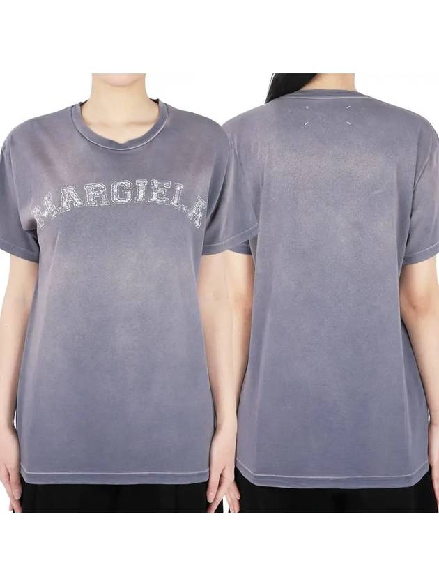 Logo Cotton Jersey Short Sleeve T-Shirt Lilac - MAISON MARGIELA - BALAAN 3