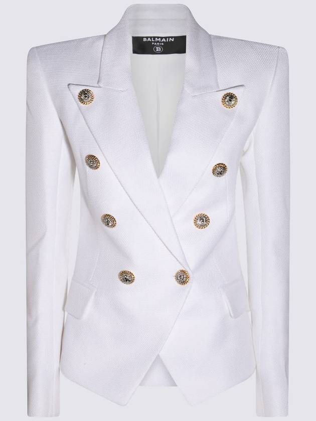 Viscose Blazer Jacket White - BALMAIN - BALAAN 3