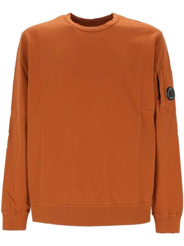 Light Fleece Crew Neck Sweatshirt Bombay Brown - CP COMPANY - BALAAN 1