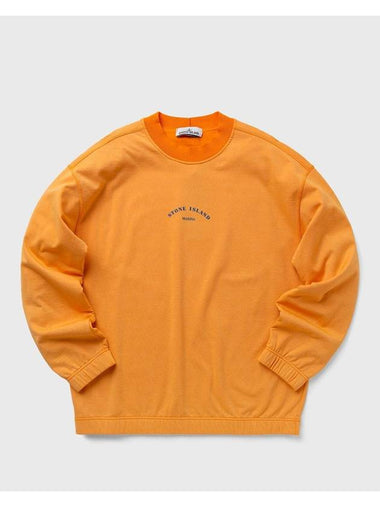 Marina Cotton Nylon Terry Fleece Crewneck Sweatshirt Orange - STONE ISLAND - BALAAN 1