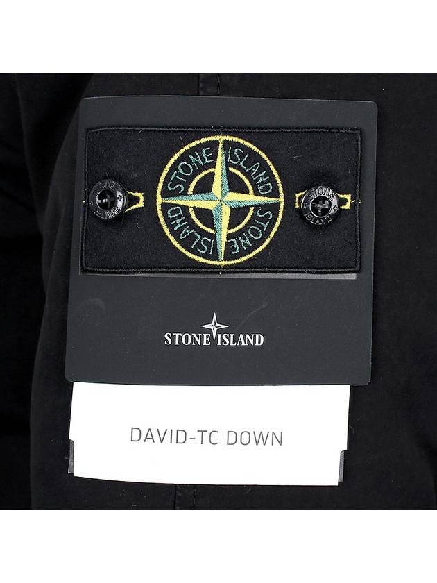 Logo David TC Down Hooded Jacket Black - STONE ISLAND - BALAAN 7