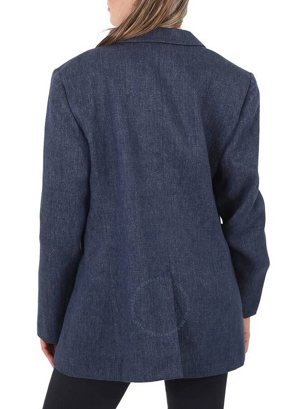 single-breasted linen blazer jacket Deep Ocean - CHLOE - BALAAN 4