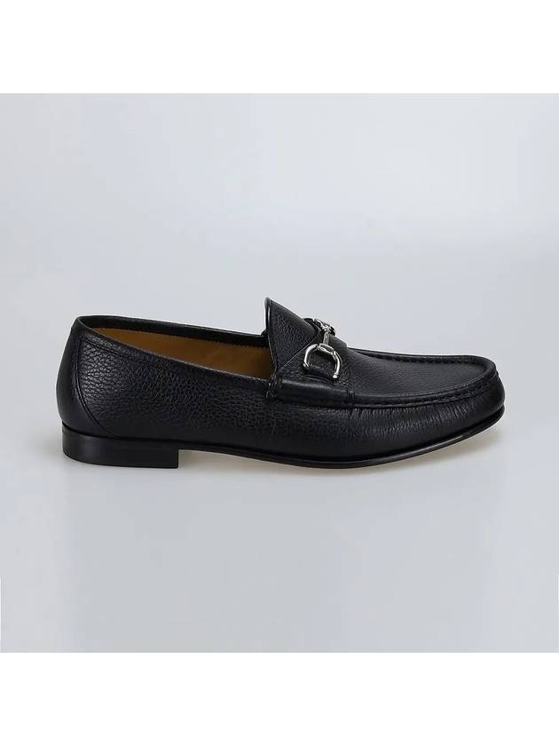 Horsesbit Nestor Grain Leather Loafers Black - GUCCI - BALAAN 3