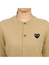 Black Wappen Wool Round Neck Cardigan Beige - COMME DES GARCONS PLAY - BALAAN 7