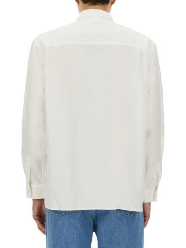 Mateo Logo Long Sleeve Shirt White - A.P.C. - BALAAN 4