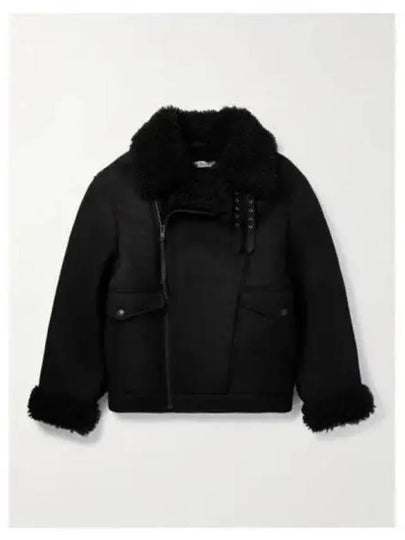 Liana Shearling Zip-up Jacket Black - ACNE STUDIOS - BALAAN 2