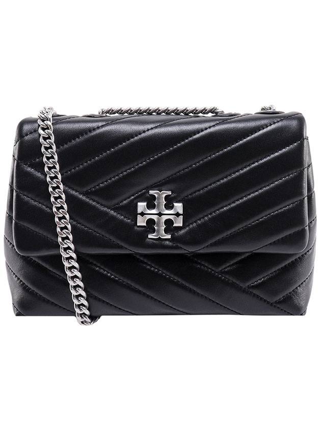 Kira Chevron Convertible Strap Small Shoulder Bag Black - TORY BURCH - BALAAN 1