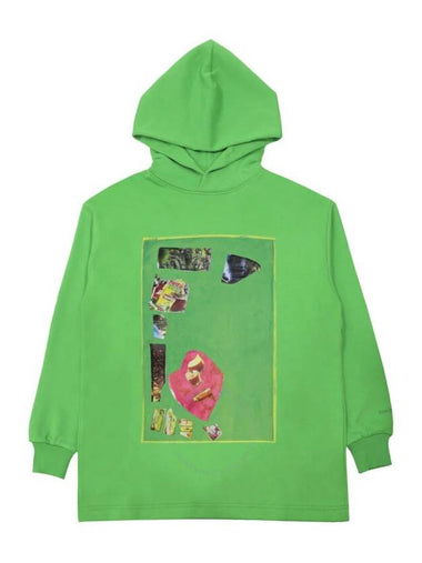 Acne Studios Digital Print Hooded Sweatshirt In Green, Size XX-Small - ACNE STUDIOS - BALAAN 1