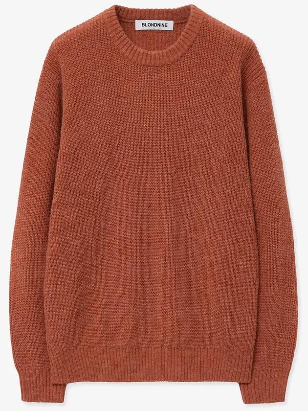 Crew neck rib knit sweater Melange range - BLONDNINE - BALAAN 5