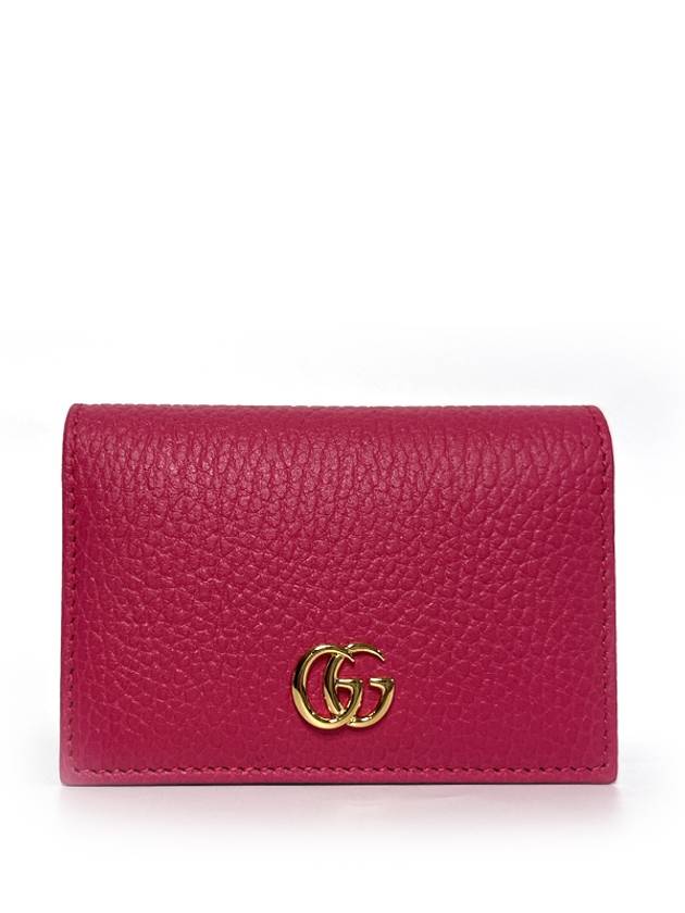 GG Marmont Leather Card Wallet Fuchsia - GUCCI - BALAAN 2