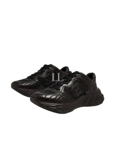 Interlocking G Chunky Leather Low Top Sneakers Black - GUCCI - BALAAN 2