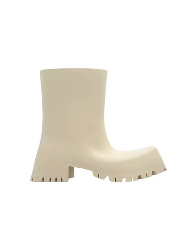 Square Toe Rubber Rain Boots Beige - BALENCIAGA - BALAAN 1