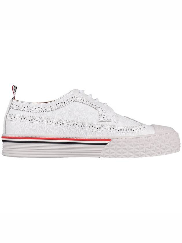 Men's Vitello Calf Leather Long Wing Brogue White - THOM BROWNE - BALAAN 5