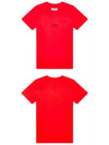 Reverse Embroidered Logo Stitched Cotton Short Sleeve T-Shirt Red - MAISON MARGIELA - BALAAN 5