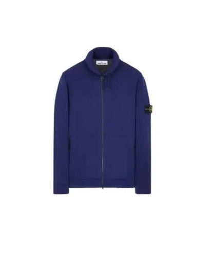 Logo Pacth Stretch Cotton Zip-up Cardigan Royal Blue - STONE ISLAND - BALAAN 2