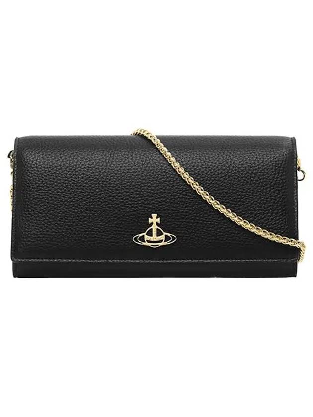 Gold Logo Chain Long Wallet Black - VIVIENNE WESTWOOD - BALAAN 6