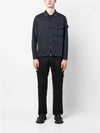 Garment Dyed Stretch Cotton Overshirt Navy - STONE ISLAND - BALAAN 6