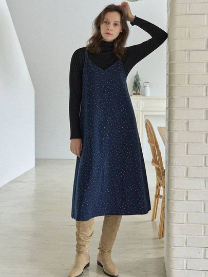 Small Dot Sleeveless Layered Dress NAVY - AVANT-G - BALAAN 2