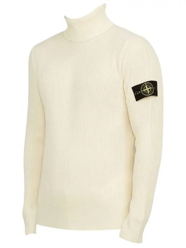 Men's Logo Patch Turtleneck White - STONE ISLAND - BALAAN 4