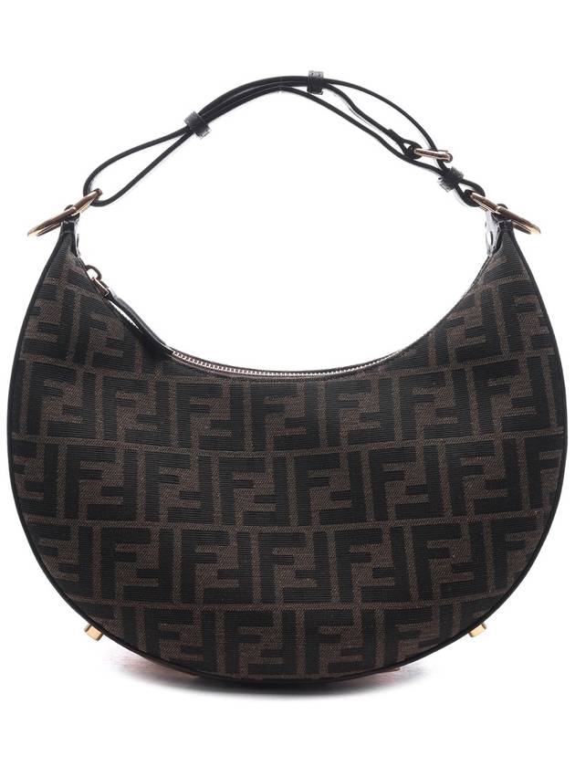 Fendigraphy FF Logo Small Fabric Hobo Shoulder Bag Brown - FENDI - BALAAN 2