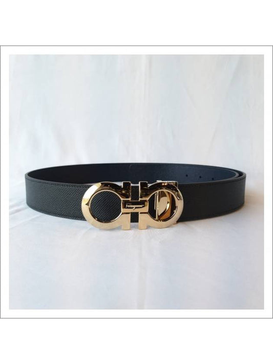 Gancini Reversible Adjustable Leather Belt Black - SALVATORE FERRAGAMO - BALAAN 2