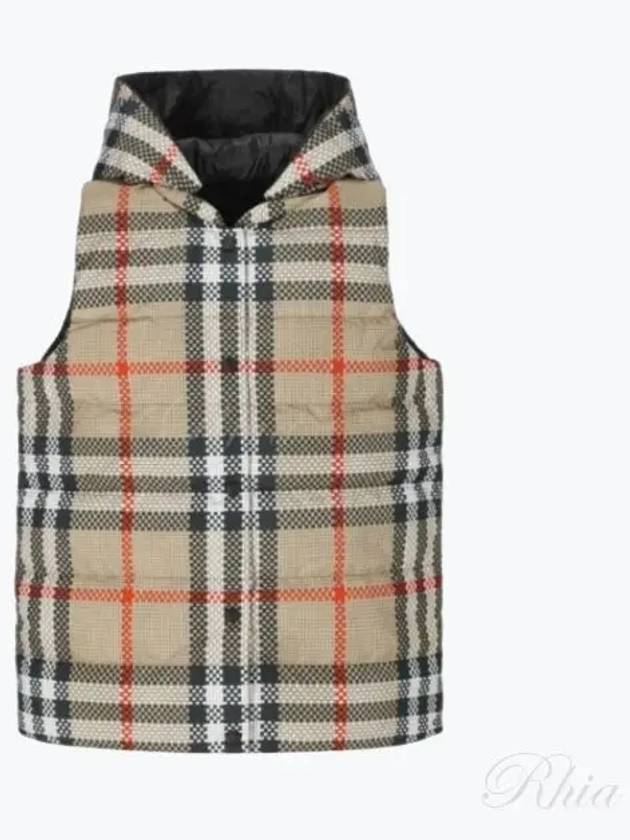 Vintage Check Reversible Hooded Padded Vest Beige - BURBERRY - BALAAN 2