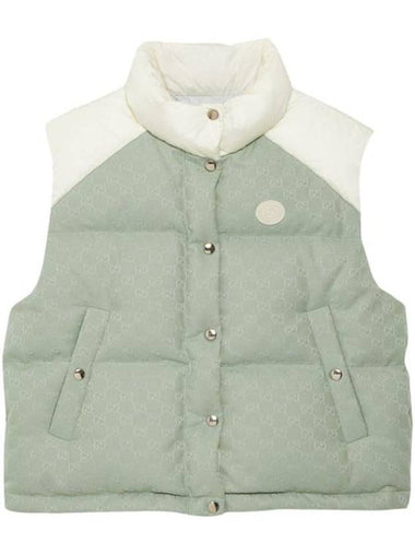 GG Cotton Canvas Padded Vest Green - GUCCI - BALAAN 1