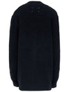 Back Stitched Virgin Wool Cardigan Navy - MAISON MARGIELA - BALAAN 3