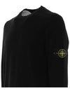 Stretch Wool Crewneck Knit Top Black - STONE ISLAND - BALAAN 5