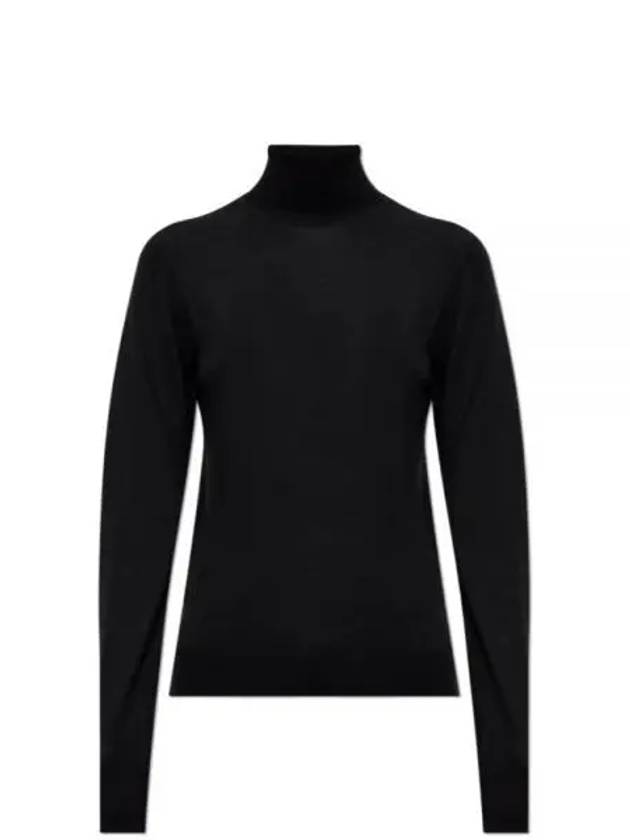 Cassandre Wool Turtle Neck Black - SAINT LAURENT - BALAAN 2