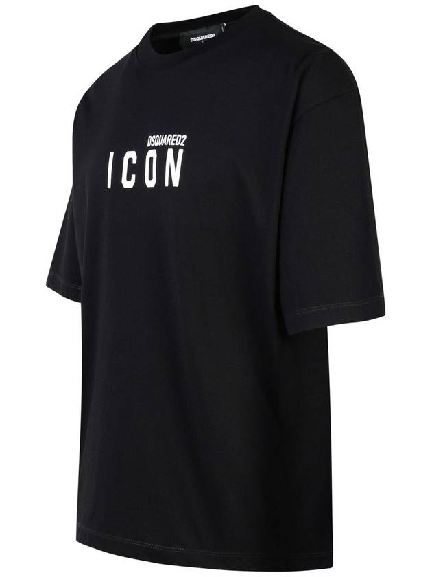 DSQUARED2 'Icon' Black Cotton T-Shirt - DSQUARED2 - BALAAN 2