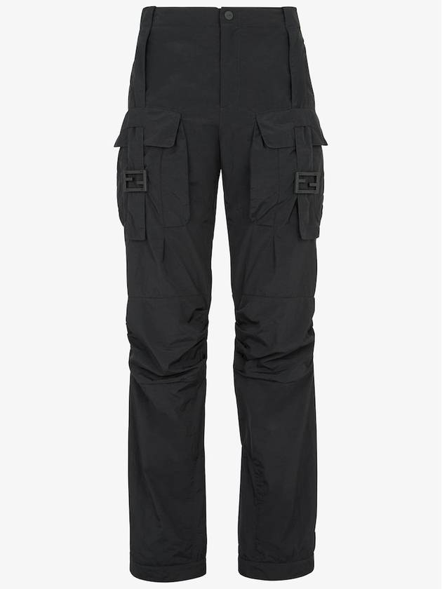 Women's Nylon Cargo Track Pants Black - FENDI - BALAAN 2